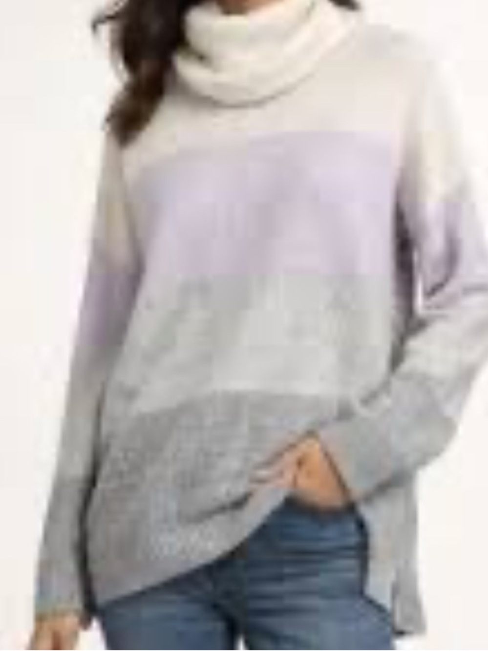 Splendid Oversized Sweater Women S Multicolor Stripe Turtleneck Wool Blend Soft